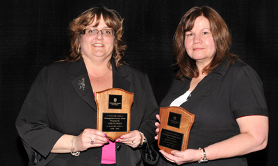 Distinguished Service Award—Lori De Frias (left) and Marg Hanna