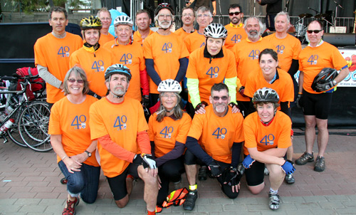 Cyclists and their support crew who participated in the three-day ride from Williams Lake to Kamloops. The group started on Wednesday, Sept. 8 and rode to 100 Mile House. Day 2 ended in Cache Creek. The group also raised about $15,000 for student bursaries, which will be distributed through the TRU Foundation. 