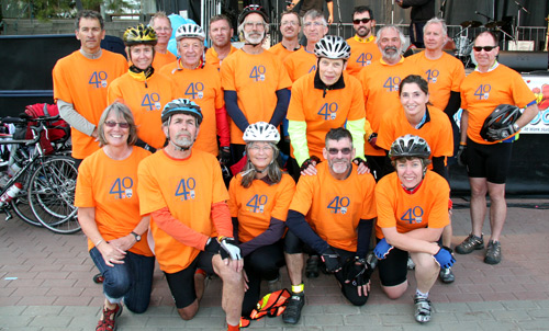 Cyclists and their support crew who participated in the three-day ride from Williams Lake to Kamloops. The group started on Wednesday, Sept. 8 and rode to 100 Mile House. Day 2 ended in Cache Creek. The group also raised about $15,000 for student bursaries, which will be distributed through the TRU Foundation.