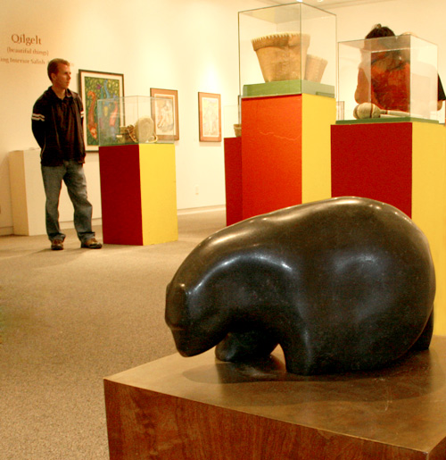 Interior Salish Aboriginal art display at the TRU Art Gallery