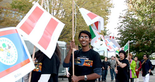 International flag parade held on Sept. 10 as part of the 40th anniversary celebrations. 