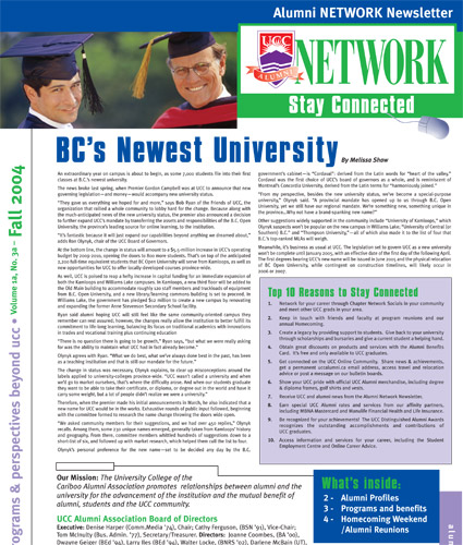 Alumni Network Magazine: Fall 2004