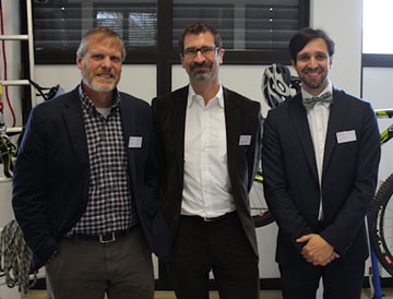 John Hull with UAM President Claudius Schikora and UAM Adventure faculty member Manuel Sand. 