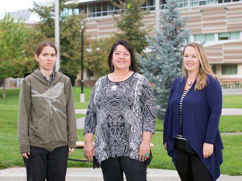 Introducing TRU's newest Tier 2 Canada Research Chairs, from left, Dr. Yana Nec, CRC in Applied Mathematics and Optimization, Dr. Shelly Johnson, CRC in Indigenizing Higher Education, and Dr. Heather Price, CRC in Culture and Communities: Children and the Law.