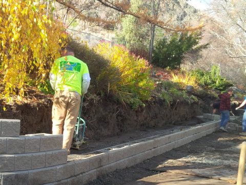 Retaining Wall Construction at TRU Horticulture Gardens