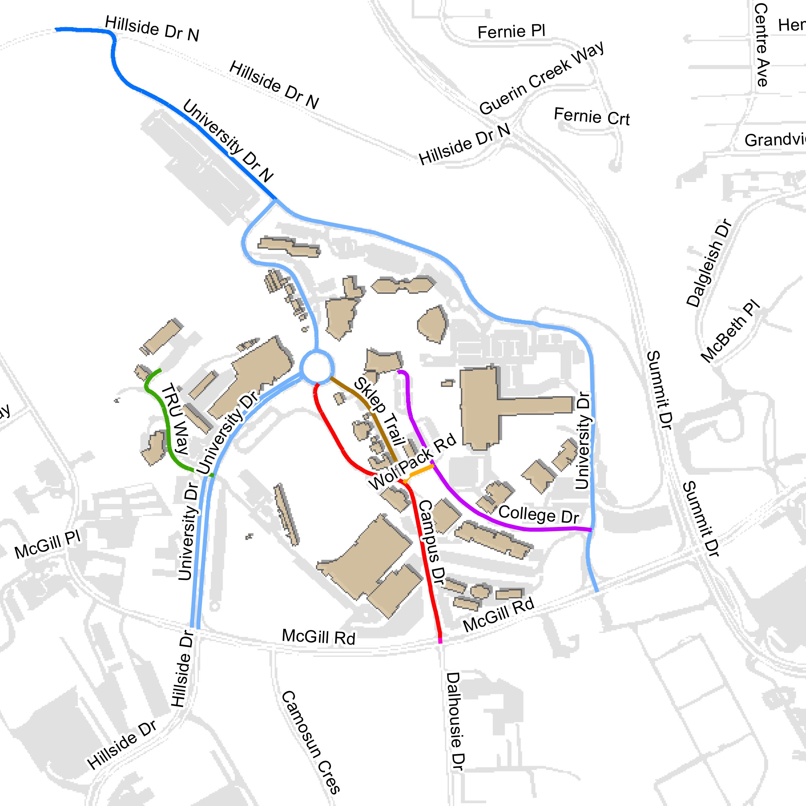 Campus map with new names Sept 22 2016
