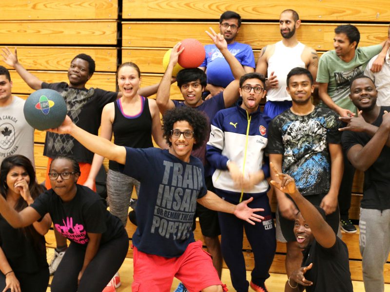 TRU MBA students gather for dodgeball tryouts in preparation for the BC MBA Games.