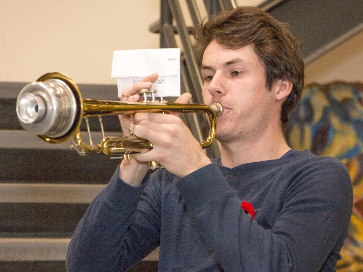 Remembrance Day trumpet Devon Udsen