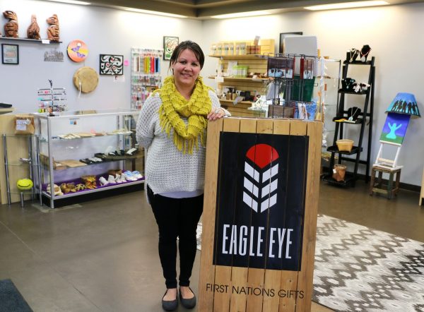 TRU Alumna, Julie John, in her store—Eagle Eye—First Nations Gifts
