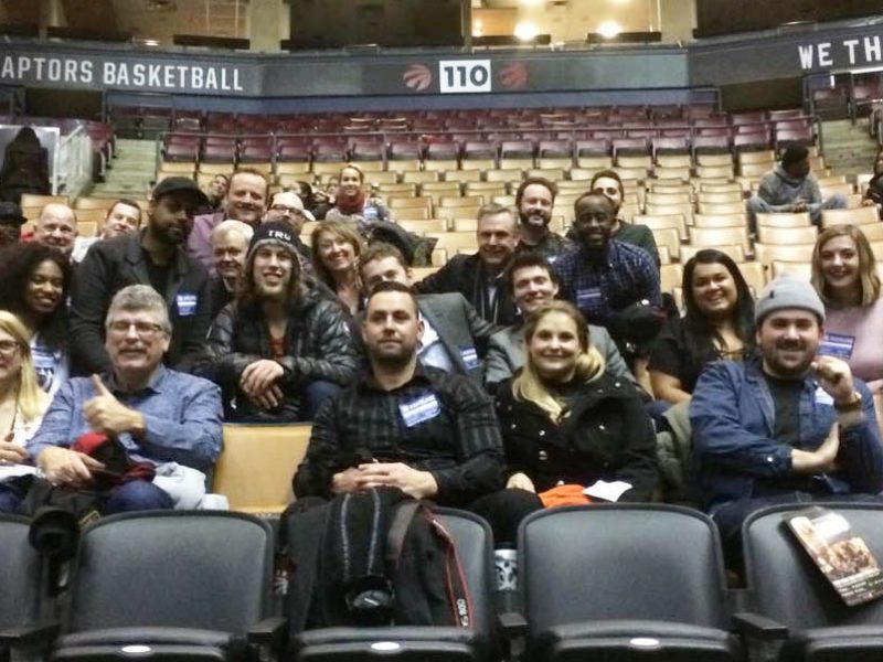 TRU Alumni after the Raptor's game having a meet and greet with Boston Celtic star Kelly Olynyk.