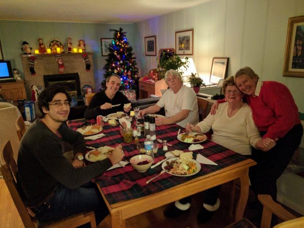 Michael's family at their Christmas dinner last year.