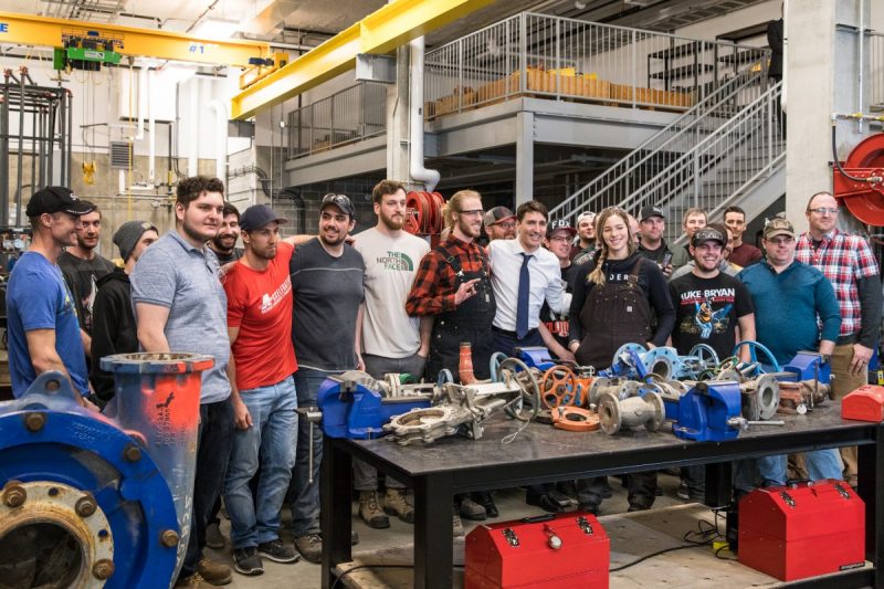 Prime Minister Justin Trudeau with TRU students
