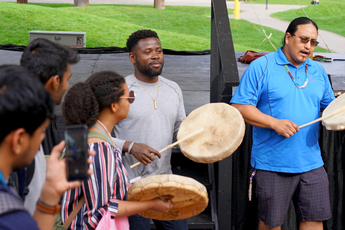 Indigenous drumming—international students orientation