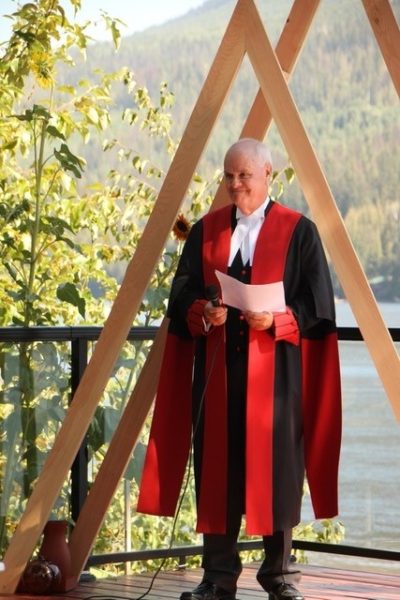 man in judges robes standing