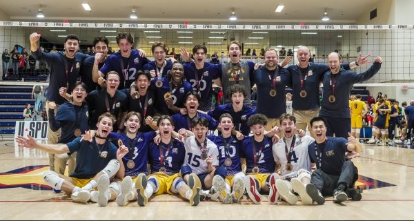 Led by WolfPack alumni Mike Hawkins and Matt Krueger (back row second and third from right), the UBC Thunderbirds men's volleyball team recently won bronze at nationals.