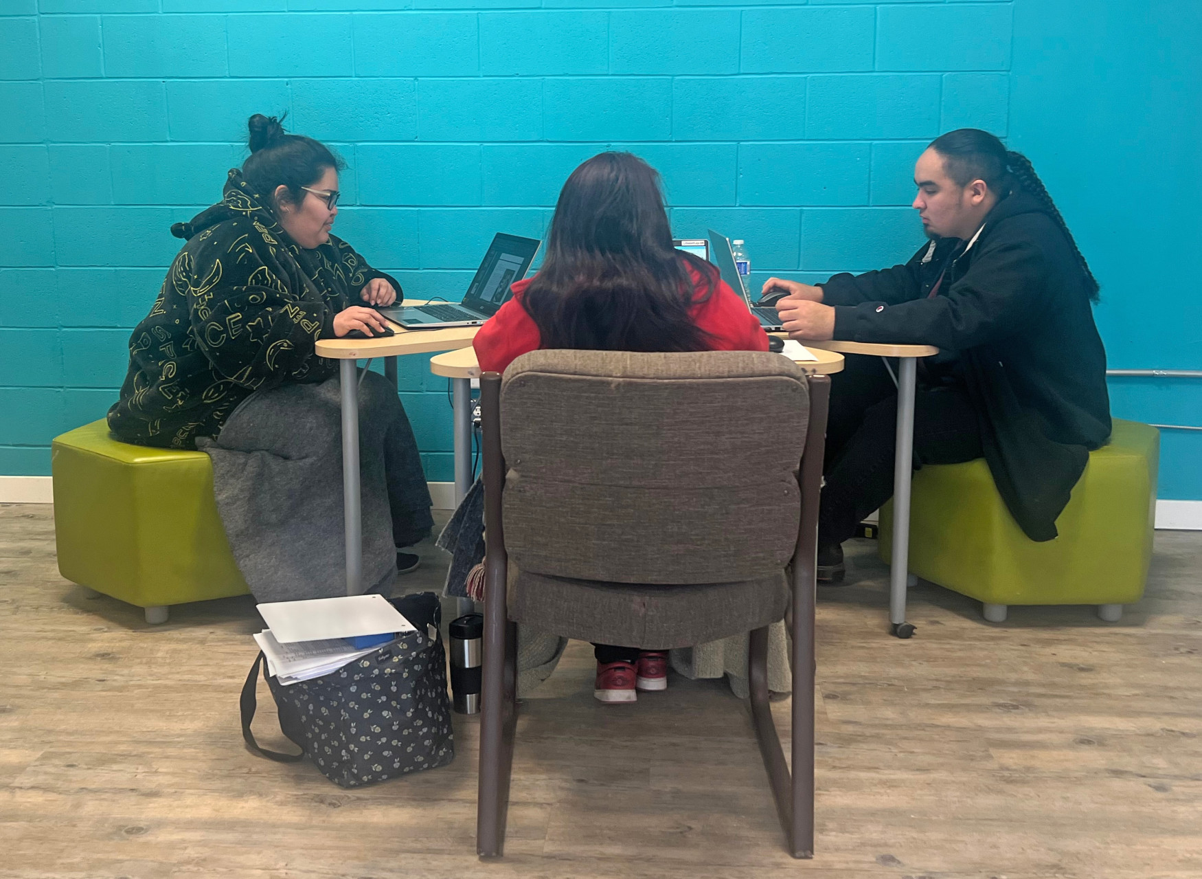 Students using the fresh study space
