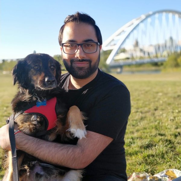 Shaminder Parmar and his dog