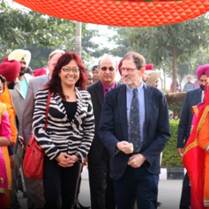 Chandigarh University held an entrance parade for the TRU delegation.