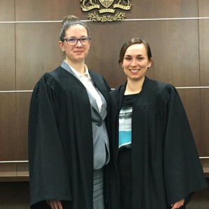 Third-year law students Kelly Melnyk and Olivia Harvey