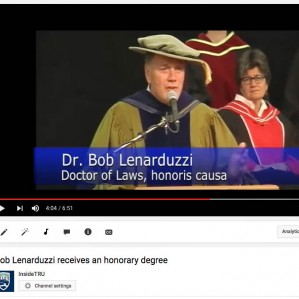 Bob Lenarduzzi addresses Convocation