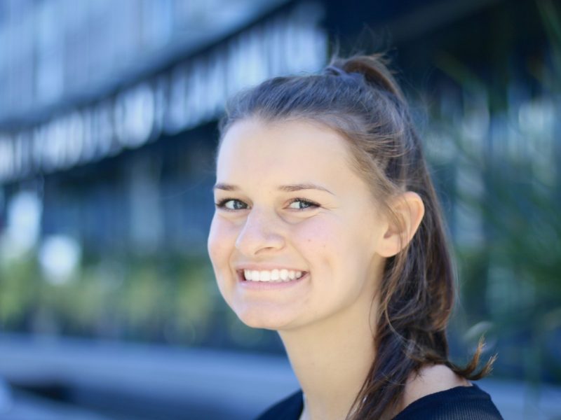Alley Corrado splits her time studying in the nursing program and shooting hoops for the WolfPack.