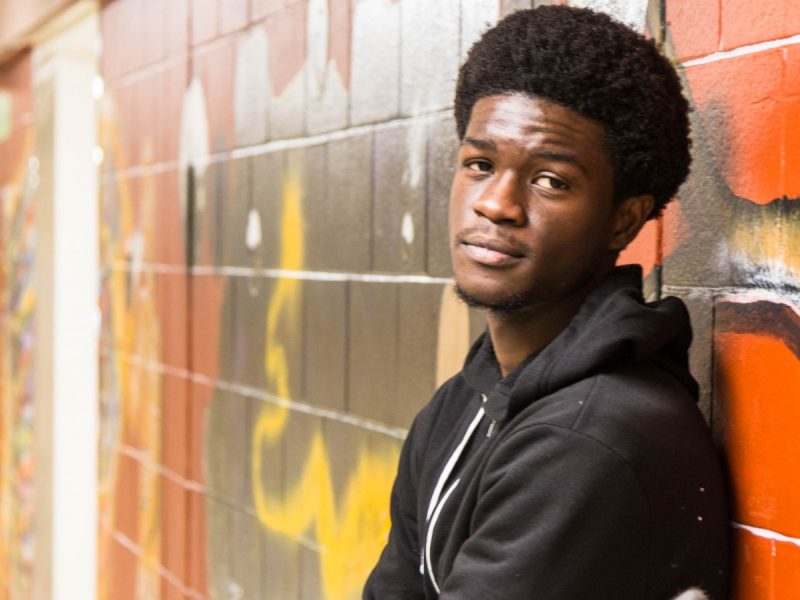 Idiamin Rayneil Mckinney, mural artist and first-year Bachelor of Science student