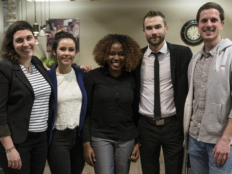 Winners of the 2019 Masters of Science in Environmental Science Showcase were, from left, Shannon Mendt, Paulina Ross, Aramide Taiwo, Adam Zelmer and Marcus Atkins.