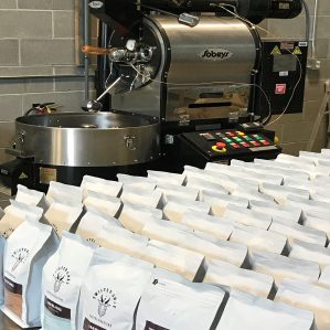 coffee roaster and beans