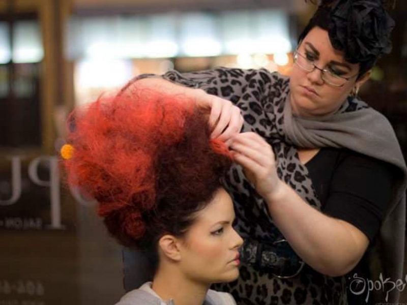 Nicole Stanchfield styling hair