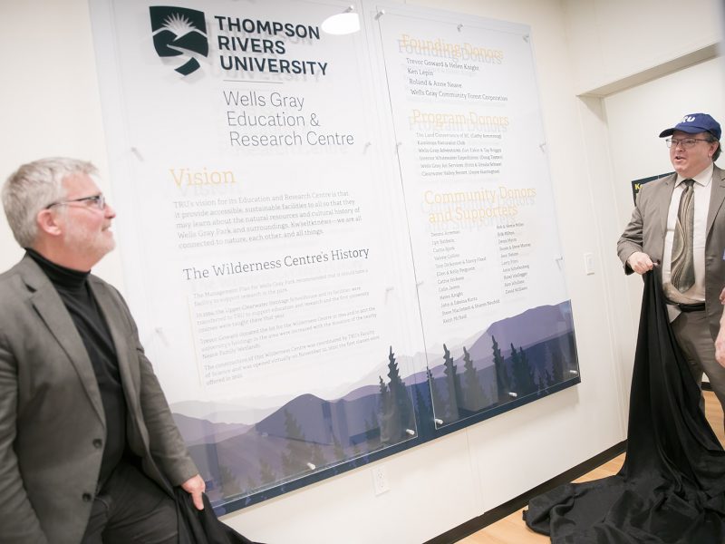 The Wall of Recognition at Wells Gray Education & Research Centre.