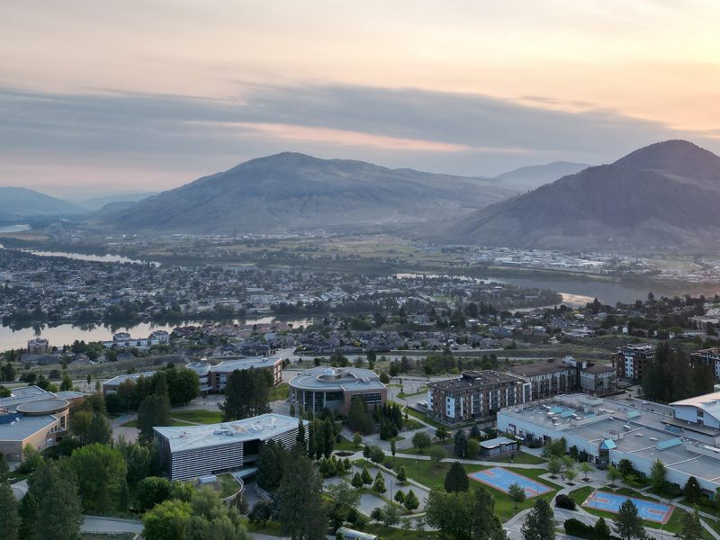 Dawn over Kamloops and TRU campus.