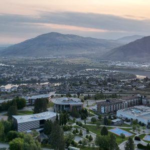 Dawn over Kamloops and TRU campus.