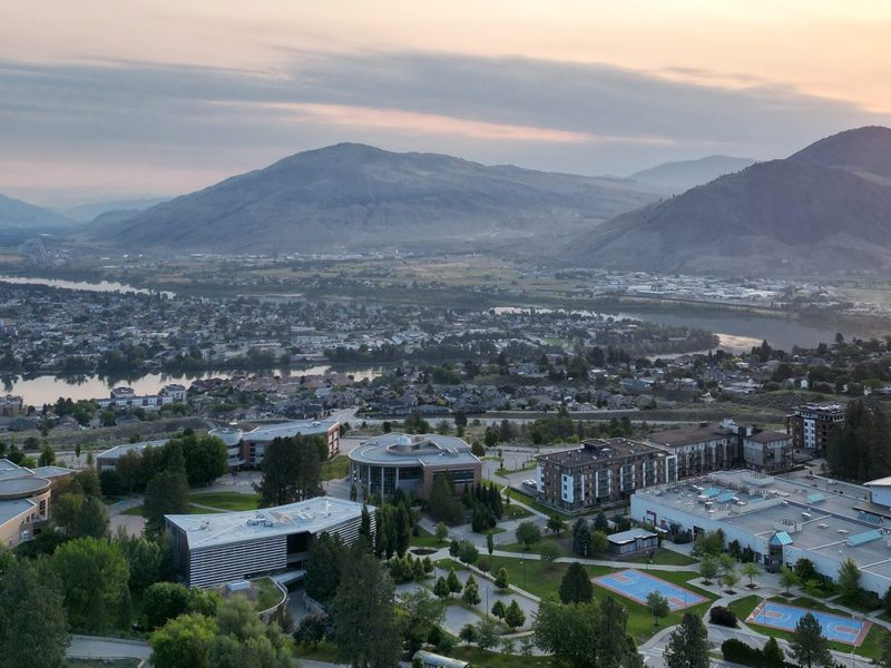 Dawn over Kamloops and TRU campus.